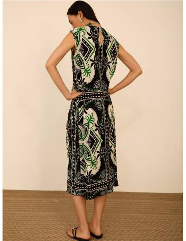 VESTIDO PLISADO ESTAMPADO