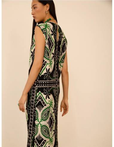 VESTIDO PLISADO ESTAMPADO