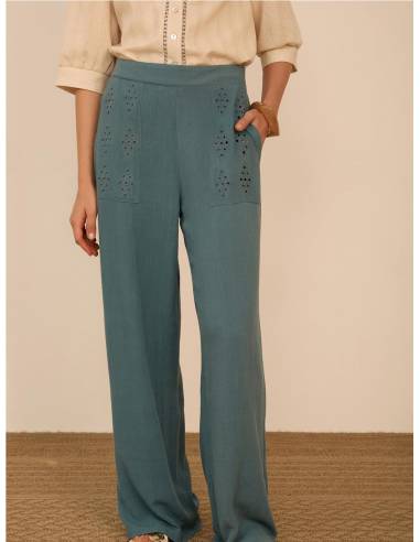 PANTALON BOLSILLOS BORDADOS