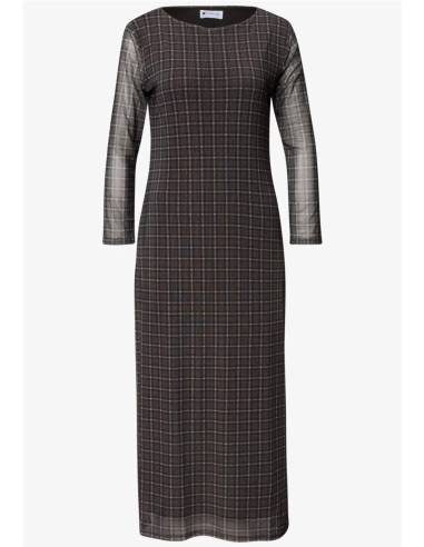 vestido midi cuadros