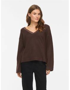 VILIGA V-NECK REV LACE KNIT