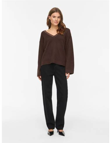 VILIGA V-NECK REV LACE KNIT