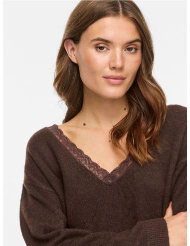 VILIGA V-NECK REV LACE KNIT