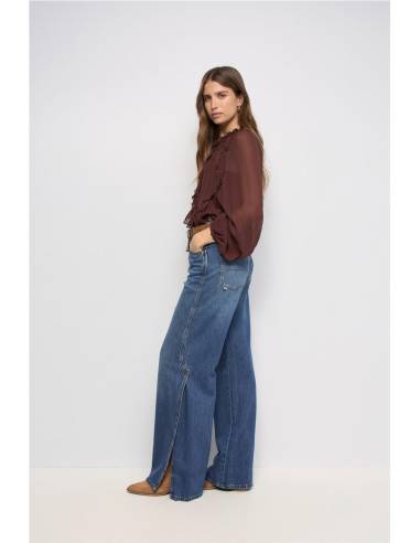 JEANS WIDE LEG ABERTURAS
