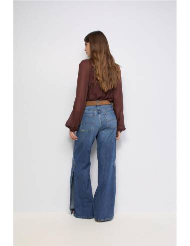 JEANS WIDE LEG ABERTURAS
