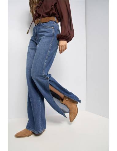 JEANS WIDE LEG ABERTURAS