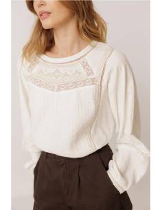 BLUSA COMBI BORDADO CONTRASTE