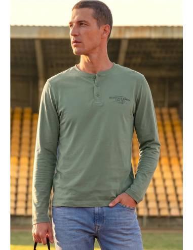 camiseta m/l cuello botones