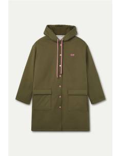 PARKA CAPUCHA BOTON CONTRASTE