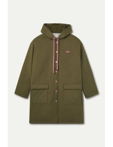 PARKA CAPUCHA BOTON CONTRASTE