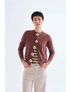 CHAQUETA PUNTO BOTON FLOR