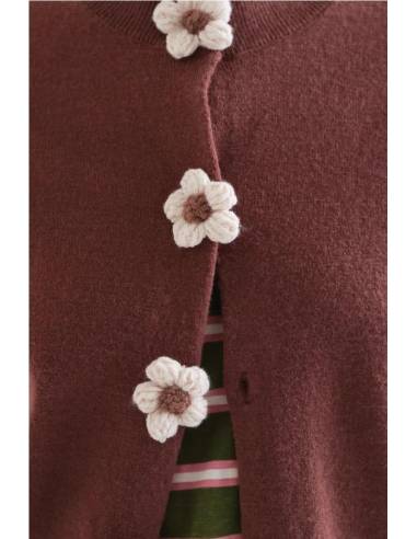 CHAQUETA PUNTO BOTON FLOR