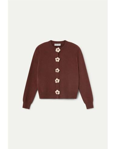 CHAQUETA PUNTO BOTON FLOR