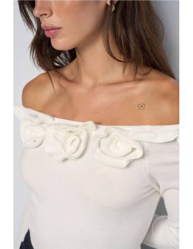 TOP M/L APLIQUES FLORALES
