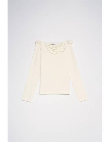 TOP M/L APLIQUES FLORALES