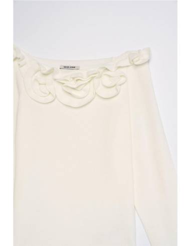 TOP M/L APLIQUES FLORALES