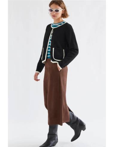 FALDA MIDI ANTE RECTA