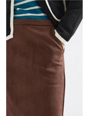 FALDA MIDI ANTE RECTA